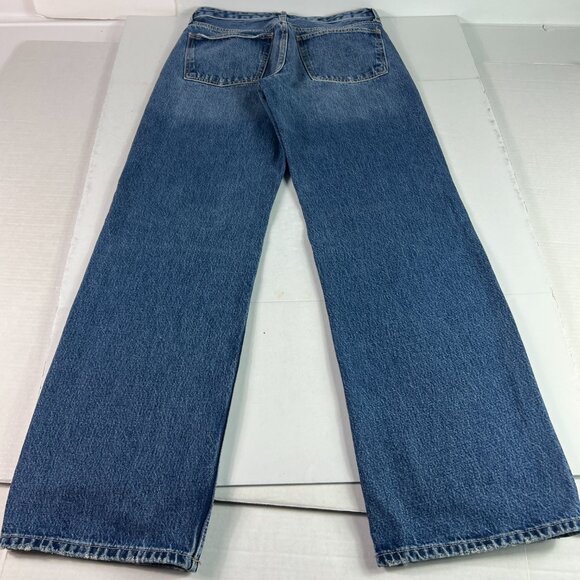 Zara Jeans Women's 31x33* High Rise Wide Leg Blue Faded Cotton Denim Tag 8 - Picture 9 of 16